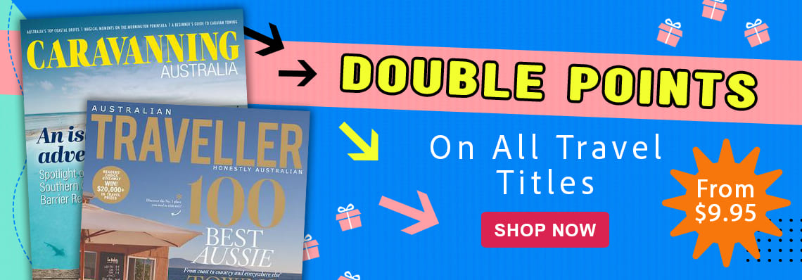 DOUBLE POINTS ON ALL TRAVEL TITLES, That's 10 points per $1 spent!
